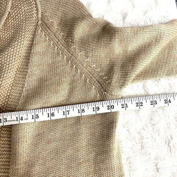 J. McLaughlin Tan Chunky 100% Merino Wool Open Front Cozy Classic Cardigan S - Picture 7 of 7